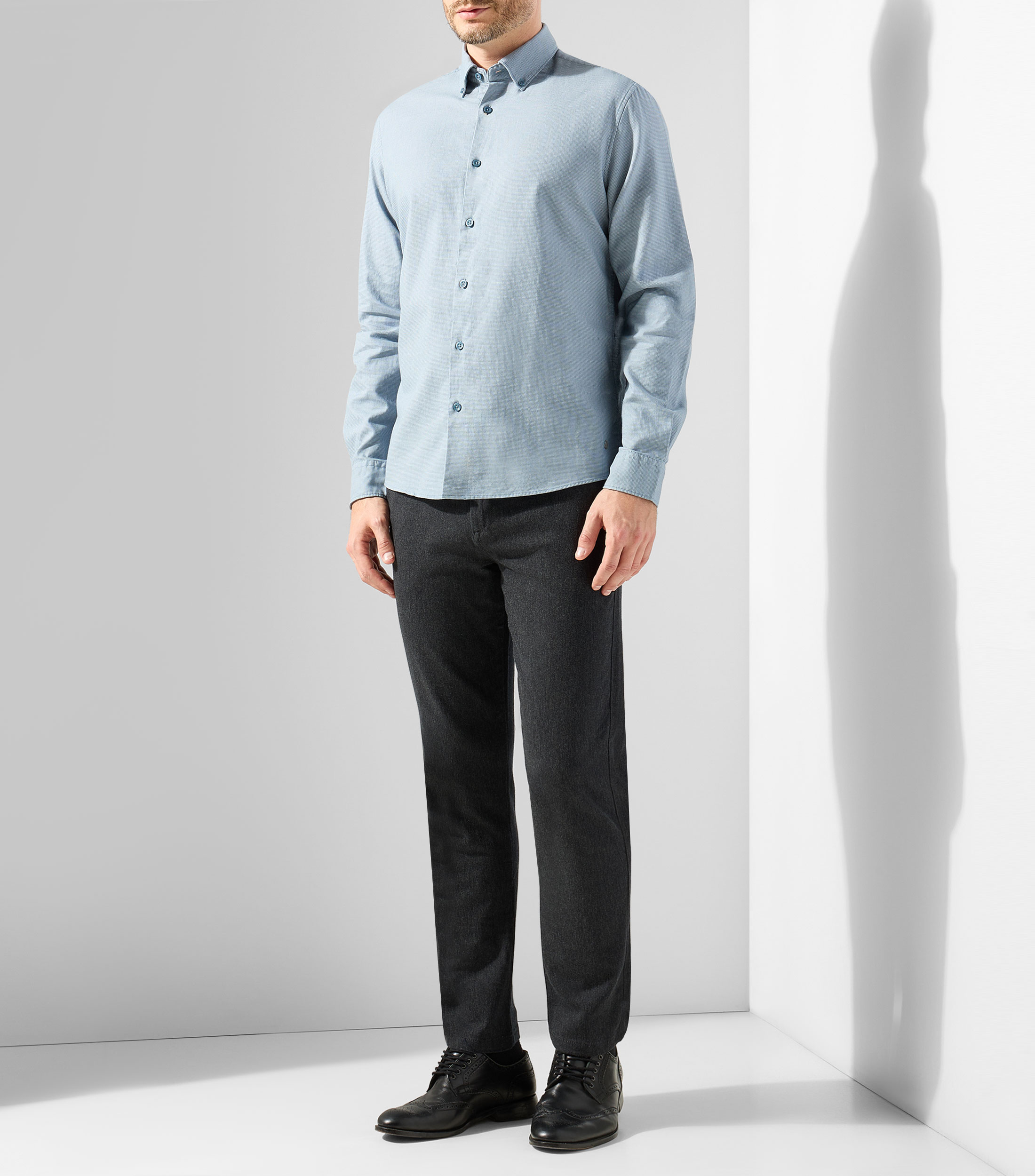 Camisa microdiseño manga larga Hombre